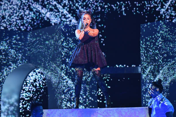 Ariana Grande performs onstage during the 2018 Billboard Music Awards at MGM Grand Garden Arena on May 20, 2018 in Las V