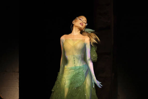 Ariana Grande performs onstage during The 2024 Met Gala Celebrating "Sleeping Beauties: Reawakening Fashion" at The Metr