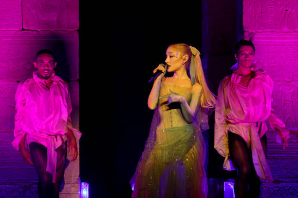 Ariana Grande performs onstage during The 2024 Met Gala Celebrating "Sleeping Beauties: Reawakening Fashion" at The Metropolitan Museum of Art on May 06, 2024 in New York City. — frame 169/236 (612×408)