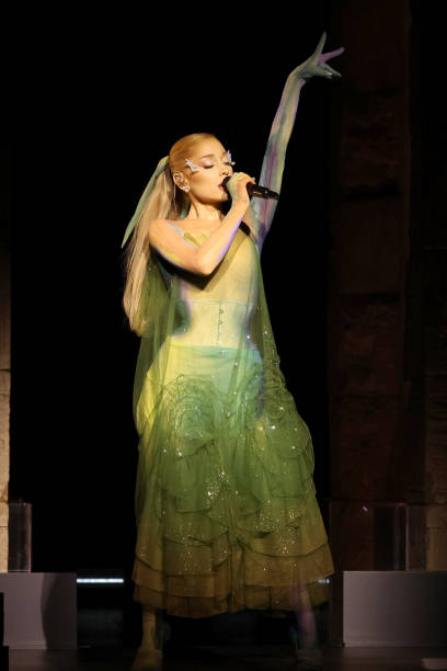 Ariana Grande performs onstage during The 2024 Met Gala Celebrating "Sleeping Beauties: Reawakening Fashion" at The Metropolitan Museum of Art on May 06, 2024 in New York City. (408×612)