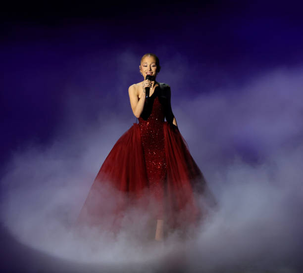 Ariana Grande performs onstage during the 97th Annual Oscars at Dolby Theatre on March 02, 2025 in Hollywood, California
