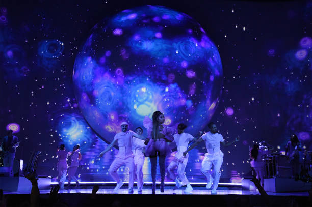 Ariana Grande performs onstage during the Sweetener World Tour - Opening Night at Times Union Center on March 18, 2019 in Albany, New York. (612×407)