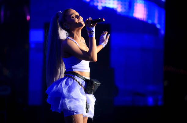 Ariana Grande performs with Kygo onstage during the 2018 Coachella Valley Music And Arts Festival at the Empire Polo Field on April 20, 2018 in Indio, California. — frame 11/19 (612×401)