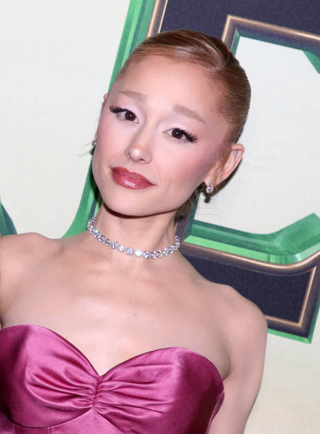 Ariana Grande poses at the Ozdust Ball "Wicked" New York City premiere at the Museum of Modern Art on November 14, 2024 