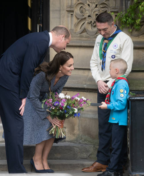 Prince William, Duke of Cambridge and Catherine, Duchess of Cambridge attend the official opening ofThe Glade Of Light Memorial at Manchester Arena on May 10, 2022 in Manchester, England. The Glade of Light Memorial commemorates the victims of the terrorist attack that took place after an Ariana Grande concert at Manchester Arena on May 22, 2017. (503×612)