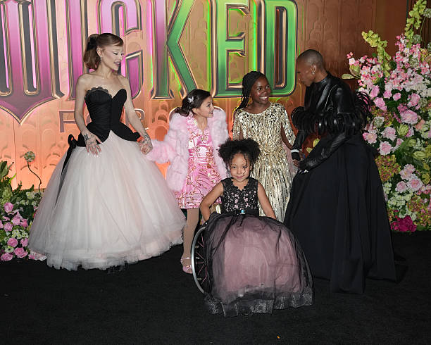 Ariana Grande, Scarlett Spears, Cesily Collette Taylor, Karis Musongole and Cynthia Erivo at the "Wicked: For Good" New York Premiere held at Lincoln Center for the Performing Arts on November 17, 2025 in New York, New York. — frame 36/83 (612×490)