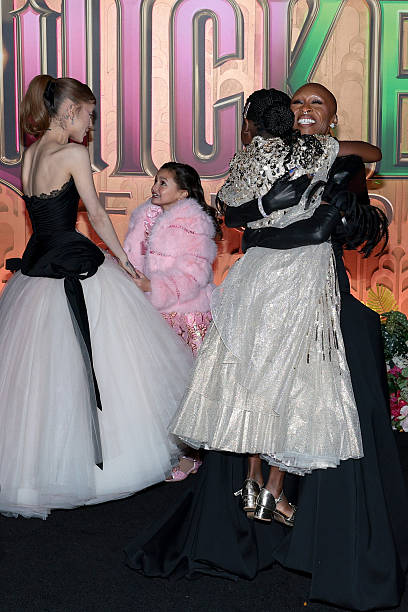 Ariana Grande, Scarlett Spears, Karis Musongole, Cesily Collette Taylor and Cynthia Erivo attend as Universal Pictures proudly presents the WICKED FOR GOOD US Premiere on November 17, 2025 in New York City. (408×612)
