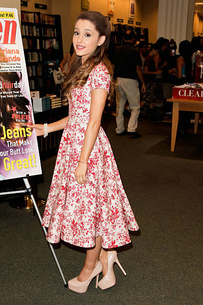Ariana Grande signs copies of the August edition of Seventeen Magazine at Barnes & Noble at The Americana at Brand on Ju