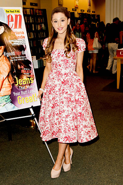 Ariana Grande signs copies of the August edition of Seventeen Magazine at Barnes & Noble at The Americana at Brand on Ju