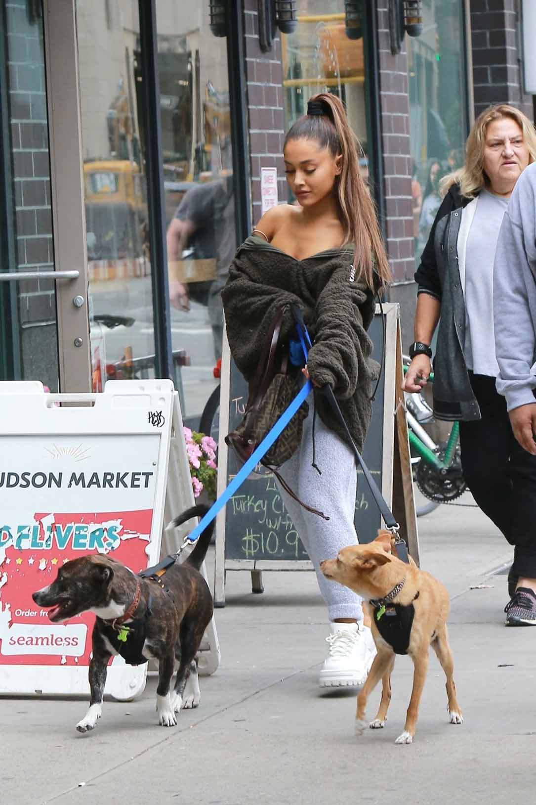 Walking her Dogs in New York 09/22/2018