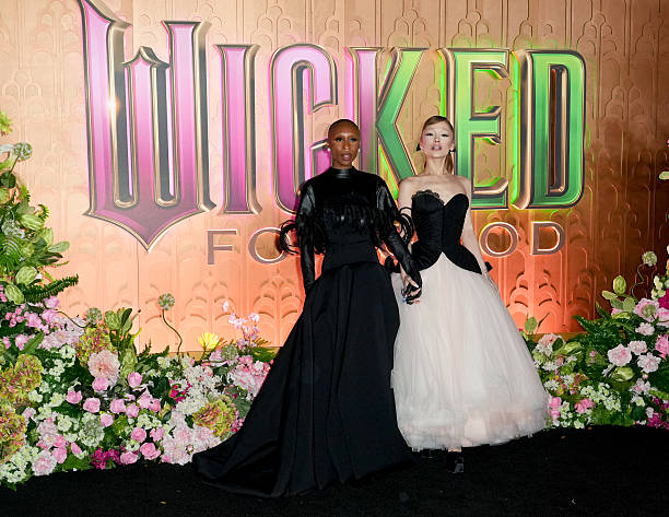 Cynthia Erivo and Ariana Grande at the "Wicked: For Good" New York Premiere held at Lincoln Center for the Performing Arts on November 17, 2025 in New York, New York. — frame 58/83 (612×473)