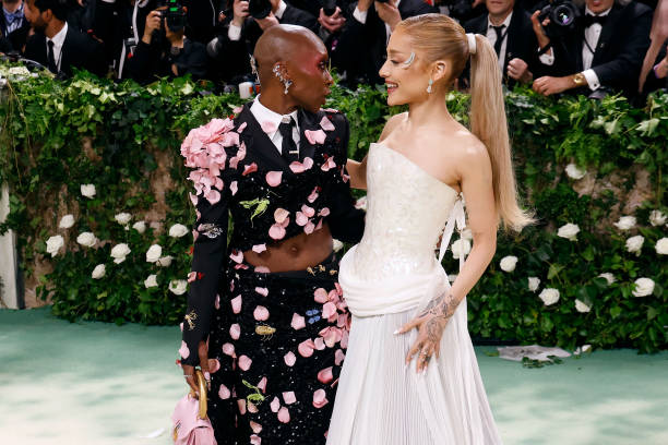 Cynthia Erivo and Ariana Grande attend the 2024 Costume Institute Benefit for "Sleeping Beauties: Reawakening Fashion" at The Metropolitan Museum of Art on May 06, 2024 in New York City. (612×408)