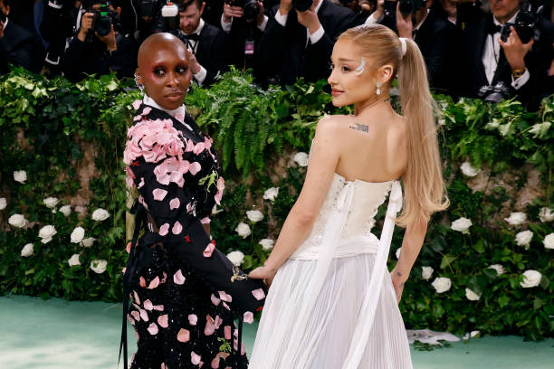 Cynthia Erivo and Ariana Grande attend the 2024 Costume Institute Benefit for "Sleeping Beauties: Reawakening Fashion" at The Metropolitan Museum of Art on May 06, 2024 in New York City. (612×408)
