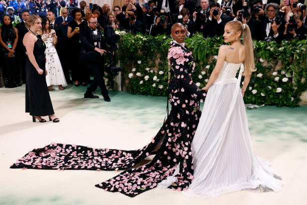 Cynthia Erivo and Ariana Grande attend the 2024 Costume Institute Benefit for "Sleeping Beauties: Reawakening Fashion" at The Metropolitan Museum of Art on May 06, 2024 in New York City. — frame 10/21 (612×408)