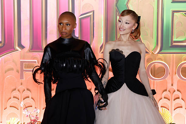 Cynthia Erivo and Ariana Grande attend the "Wicked: For Good!" New York premiere at David Geffen Hall on November 17, 2025 in New York City. (612×408)
