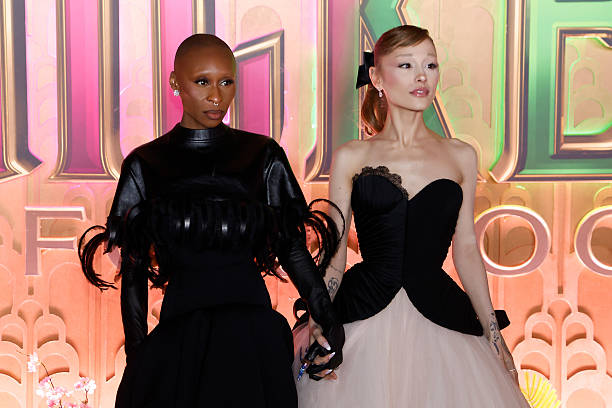 Cynthia Erivo and Ariana Grande attend the "Wicked: For Good!" New York premiere at David Geffen Hall on November 17, 2025 in New York City. (612×408)