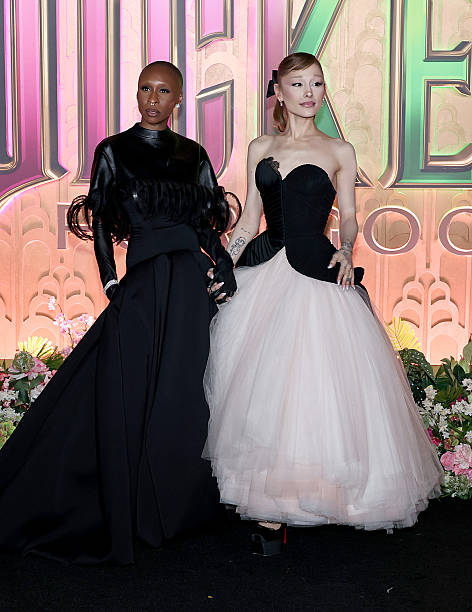 Cynthia Erivo and Ariana Grande attend the "Wicked: For Good!" New York Premiere at David Geffen Hall on November 17, 2025 in New York City. (472×612)