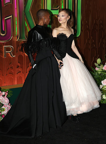 Cynthia Erivo and Ariana Grande attend "Wicked: For Good!"New York Premiere at David Geffen Hall on November 17, 2025 in New York City. (452×612)