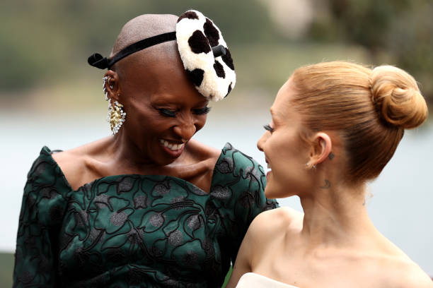 Cynthia Erivo and Ariana Grande pose for a photocall for the Australian premiere of "Wicked" at on November 05, 2024 in 