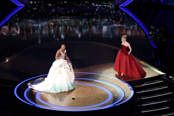 Cynthia Erivo, Ariana Grande at the 97th Oscars held at the Dolby Theatre on March 2, 2025 in Hollywood, California