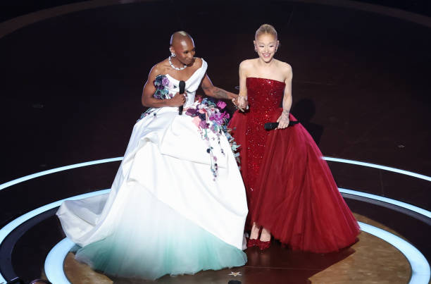 Cynthia Erivo, Ariana Grande at the 97th Oscars held at the Dolby Theatre on March 2, 2025 in Hollywood, California. — frame 46/93 (612×403)