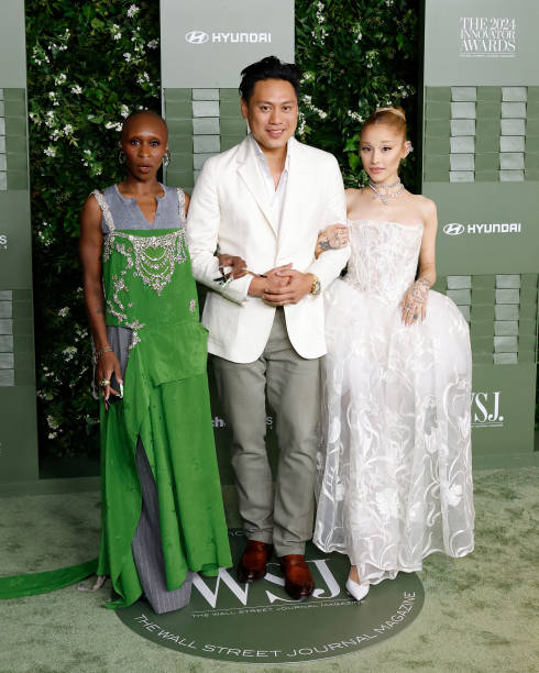 Cynthia Erivo, Jon M. Chu, and Ariana Grande attend the 2024 WSJ Magazines Innovator Awards at Museum of Modern Art on October 29, 2024 in New York City. — frame 51/51 (490×612)