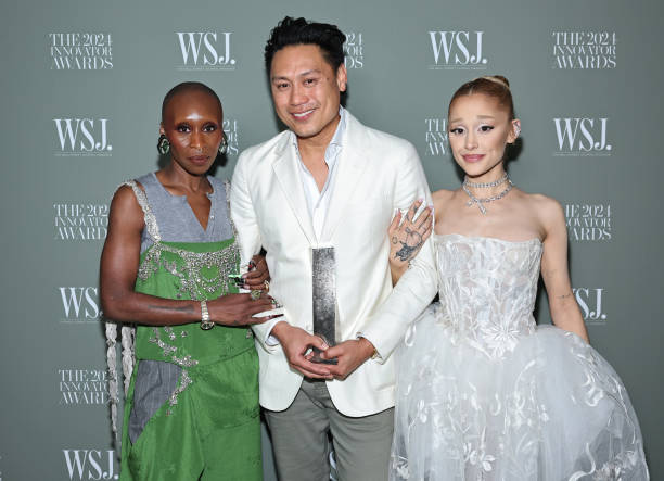 Cynthia Erivo, Jon M. Chu, and Ariana Grande attend the WSJ. Magazine 2024 Innovator Awards on October 29, 2024 in New York City. (612×443)