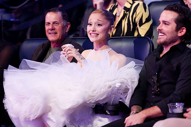 Edward Butera, Ariana Grande, Christian Breslauer at the MTV Video Music Awards 2025 held at UBS Arena on September 07, 2025 in New York, New York. — frame 20/100 (612×408)