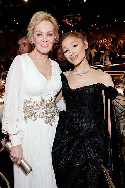Jean Smart and Ariana Grande attend the 83rd Annual Golden Globe Awards at The Beverly Hilton on January 11, 2026 in Bev