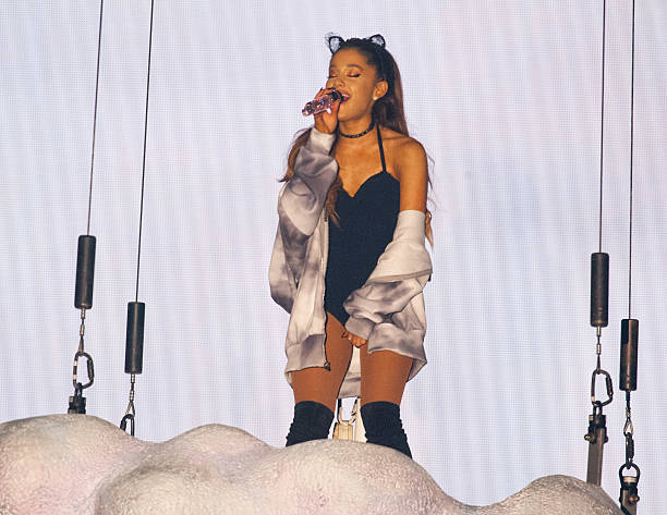 July 18, 2015 Singer Ariana Grande performs her Honeymoon tour with singer Prince Royce in Fort Lauderdale, Florida