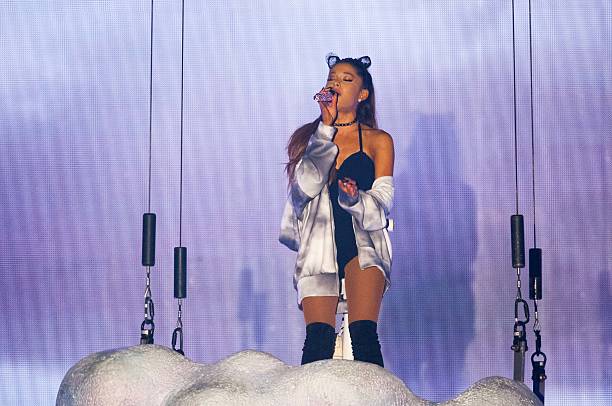 July 18, 2015 Singer Ariana Grande performs her Honeymoon tour with singer Prince Royce in Fort Lauderdale, Florida