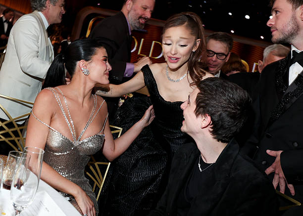 Kylie Jenner, Ariana Grande, Timothée Chalamet at the 83rd Annual Golden Globes held at The Beverly Hilton on January 11, 2026 in Beverly Hills, California. — frame 39/147 (612×437)