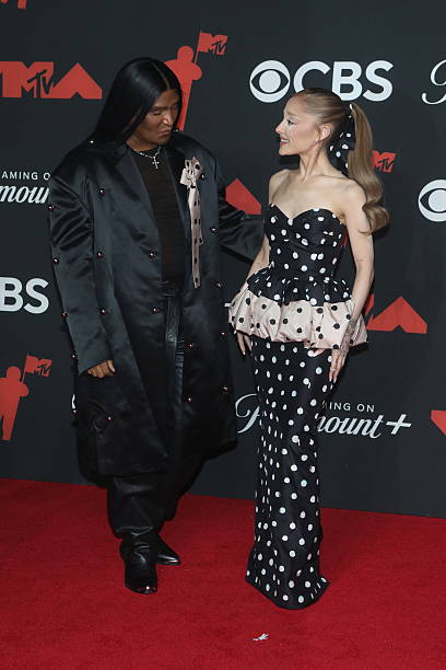 Law Roach and Ariana Grande attend the 2025 MTV Video Music Awards at UBS Arena on September 07, 2025 in Elmont, New Yor