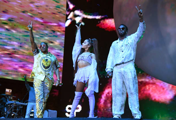 Mase, Ariana Grande and Diddy perform on Coachella Stage during the 2019 Coachella Valley Music And Arts Festival on April 14, 2019 in Indio, California. (612×417)
