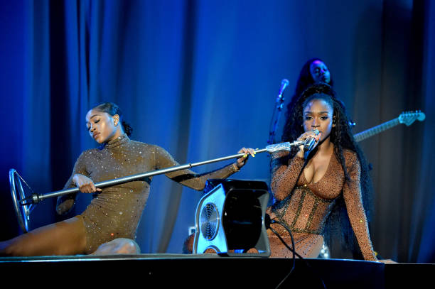 Normani performs onstage during Ariana Grande Sweetener World Tour at Staples Center on May 07, 2019 in Los Angeles, Cal