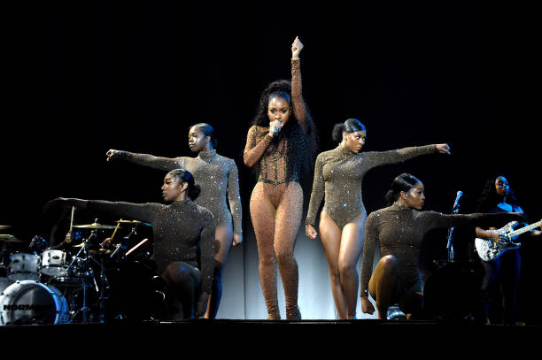 Normani performs onstage during Ariana Grande Sweetener World Tour at Staples Center on May 07, 2019 in Los Angeles, California. (612×407)
