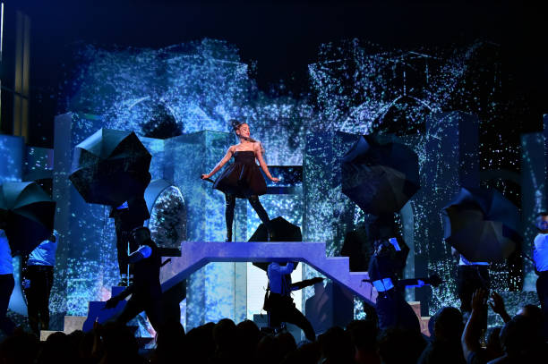 Recording artist Ariana Grande performs onstage during the 2018 Billboard Music Awards at MGM Grand Garden Arena on May 