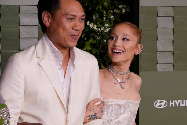 Singer Ariana Grande and US film director Jon M. Chu attend the Wall Street Journal Magazine's Innovator awards at the M
