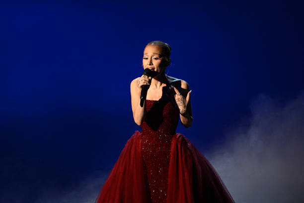 Singer-songwriter Ariana Grande performs onstage during the 97th Annual Academy Awards at the Dolby Theatre in Hollywood, California on March 2, 2025. — frame 10/12 (612×408)