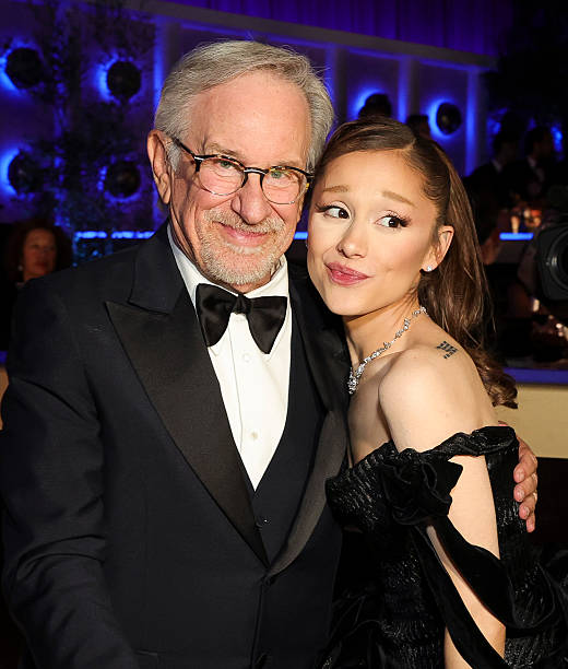 Steven Spielberg and Ariana Grande attend the 83rd Annual Golden Globe Awards at The Beverly Hilton on January 11, 2026 
