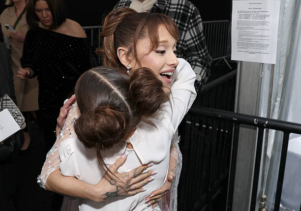 Taylen Biggs and Ariana Grande attend the 31st Annual Critics' Choice Awards at Barker Hangar on January 04, 2026 in San